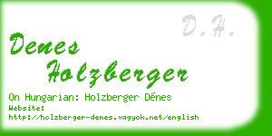 denes holzberger business card
